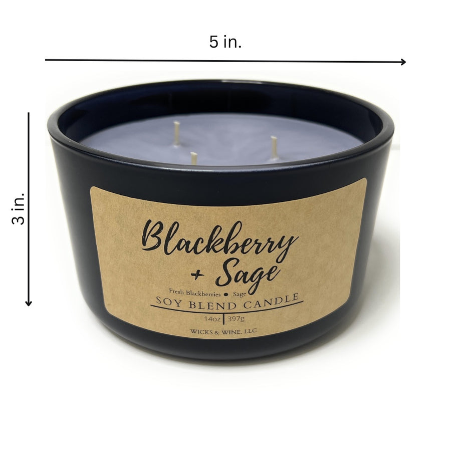 Blackberry + Sage 3 Wick Candle