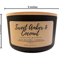 Sweet Amber & Coconut 3 Wick Candle