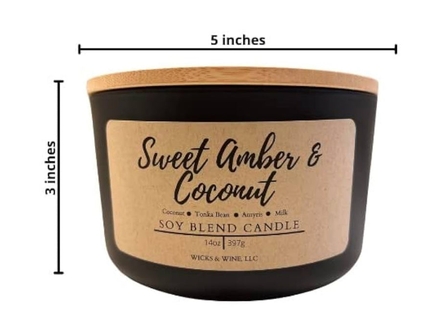 Sweet Amber & Coconut 3 Wick Candle